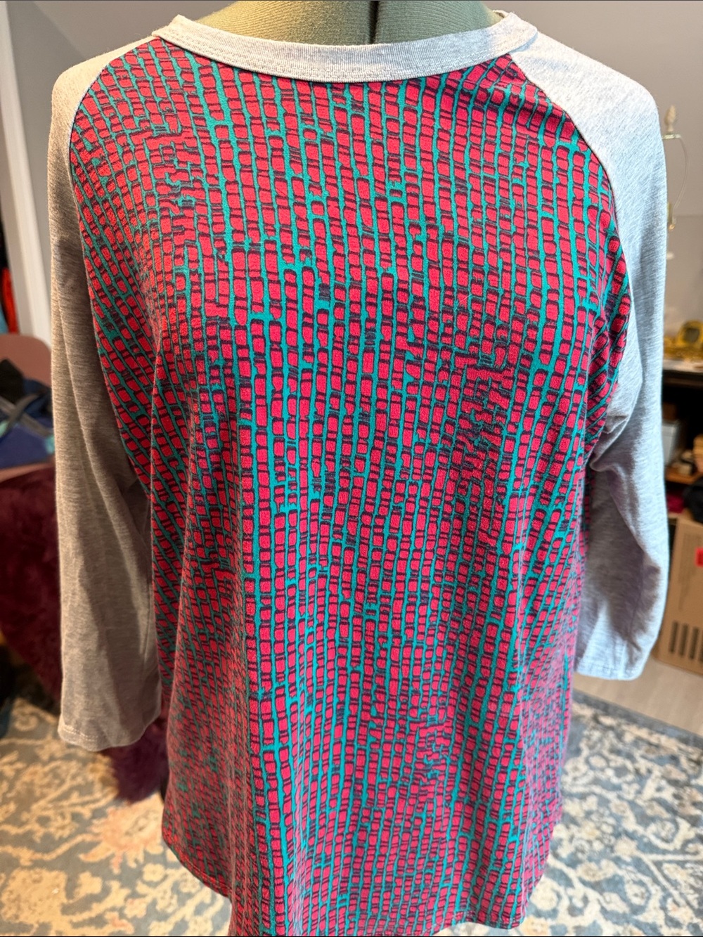 LuLaRoe Randy in Teal and Red